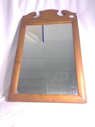 Vintage Crested Wooden Wall Mirror