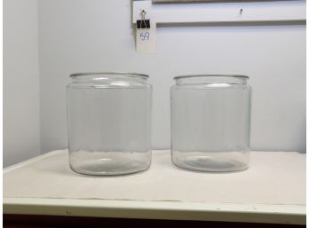 2 Anchor Hocking Large Glass Canisters