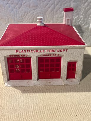 Vintage Plasticville Fire Department House No Box