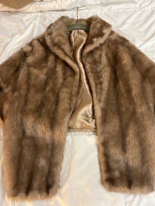 Vintage Faux Fur Caplet Fully Lined
