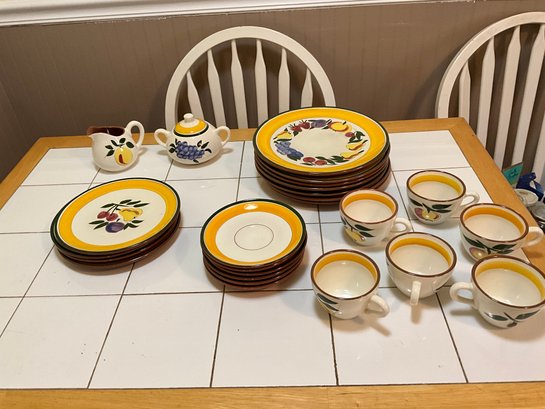 Vintage Stangl Festival Dinnerware Plates Cups Sugar Bowl Creamer