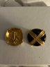 80s Vintage Gold And Black Earrings Oversized Clip-On Excellent Vintage Condition