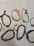 Lot Of Ladies Beaded String Metal Bracelets