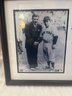 Framed B&W Photo Of Yankee Legends Babe Ruth & Yogi Berra Autographed Display Autographed By Yogi Berra W/COA.