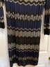 Cache Ladies Black White Navy Size L LIGHTWEIGHT SWEATER DRESS Fully Lined
