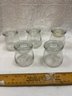 Lot Of 5 Small Glass Jars With Flat Lid With Plastic Seal