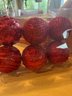 Lot Of Red Christmas Ball 12 Large And 18 Small Glass Balls