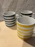 Set Of 4 Vintage David Carter Brown 'BY THE SEA' Striped 12 Oz Mugs