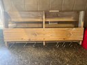 24in Wooden Hanging Shelf With Hooks
