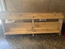 24in Wooden Hanging Shelf With Hooks