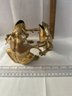 Vintage Brass Decorative Object 3 Frogs Joined By The Hands And Feet  Made In India Great Condition