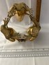 Vintage Brass Decorative Object 3 Frogs Joined By The Hands And Feet  Made In India Great Condition