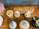 Large Lot Of Covered Trinket And Jewelry Boxes. Tiffany And Company, Genuine Alabaster Things Remem