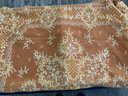 Vintage Beautiful Embroidered Throw Blanket With Knotted Fringe 56 X 50