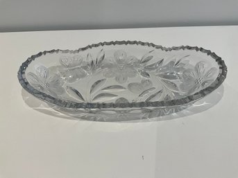 Pairpoint USA Murillo American Brilliant Oval Cut Glass Relish Dish 11 1/4'