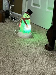 10 In Vintage Avon Chilly Sam Light Up Snowman Missing Broomstick Works Great See Photos