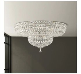 Vintage Close To Ceiling Tiered Petit Crystal Deluxe Collection By Schonbek Silver Finish