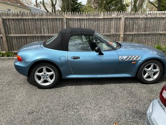 1997 BMW Z3 Roadster Convertible Car In Atlanta Blue With Sand Beige Interior Includes Custom Locking Cover