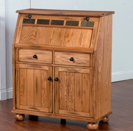 Secretary Desk Sunny Designs Sedona Drop Leaf Laptop Desk - Rustic Oak - Nice - Look