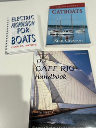 Lot Of 3 Boaters Books Catboats Gaff Rig Handbook And Electric Propulsion For Boats