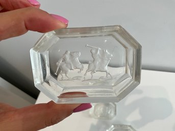 3 X Baccarat Crystal - Polo Player Ring Dish Salt Cellars