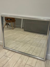 Large 36x24 Inch Silver Framed Rectangular Wall Mirror