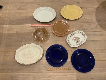 Lot Of Vintage Serving Trays Cake Plates And Bowl