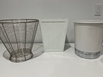 Lot Of 3 Small Waste Paper Baskets Small Garbage Cans