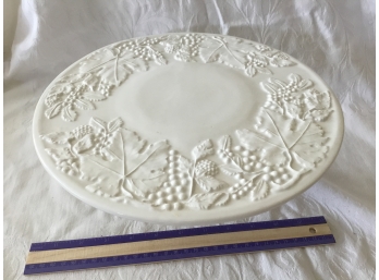 Over And Back 11.5 Cake Plate Embossed Grapes Leaves Berry Made In Italy