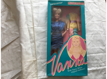 Vanna White Doll HSN Collectible Wheel Of Fortune Vintage 12 Rare Blue Dress