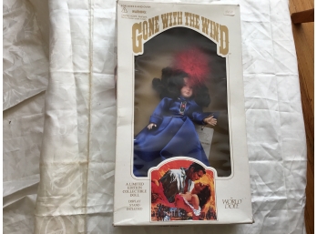 1989 Gone With The Wind World Doll Bonnie Blue Blue Gown Red Feather Hat 70880
