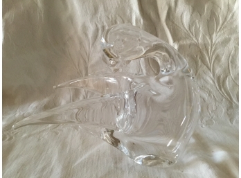Vintage Mid-Century V. Nason & Co. Clear Solid Glass Murano Duck
