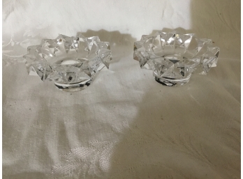 Mikasa Excelsior Crystal Taper  Candle Holder Duo Holiday Tablescape