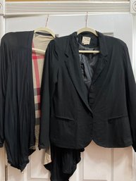 Lot Of 2 Ladies Size L Tops Reversible Cardigan And Black Blazer