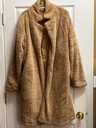 Oversized Ladies XXL Camel Teddy Fully Lined Midi Coat