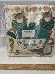 5 Piece Country Treasures Cat Kitchen Gift Set