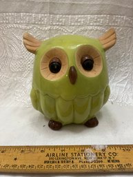 Cute 5 In Talk White Lime Green Ceramic Owl Spring Home Garden Decor