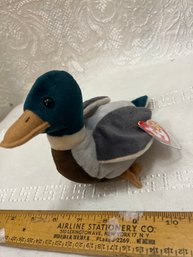 Ty Beanie Baby Jake The Mallard Duck 1997 With Tag Protector Excellent