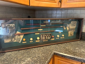 Vintage The History Of Golf Huge 42in Golf Themed Shadow Box Display Collectible