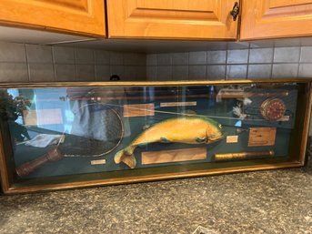 The Beautiful Game Of Fly Fishing Huge 42in Fishing Themed Shadow Box Display Collectible