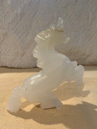 Vintage White Stone Unicorn Rock Magical Horse Figure 4.75 Tall