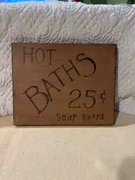 10x8 Painted Wooden Wall Decor Hot Baths