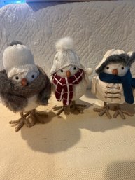 Set Of 3 - Target Wondershop White Christmas Birds Winter 6in Sweater Birds 2017 & 2018