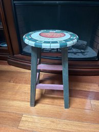 18 Inch Tall Country Apple Stool Red And Green