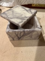 Voltera Alabaster Hand Carved Swivel Top Trinket Box
