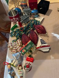 Colorful Glittery Christmas Ornament Lot See Photos