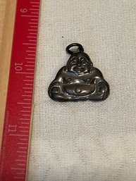 Laughing Zen Buddha Lucky Sterling Silver Charm See Photos