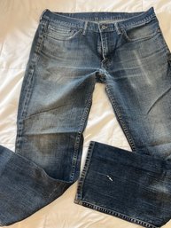 Levi Strauss 511 Size 34x30 Distressed Blue Denim Jeans See Photos