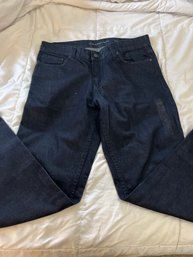 Calvin Klein Size 33x30 Slim Straight Fit Dark Blue Denim Jeans