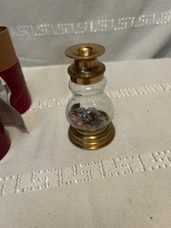 VICTORIAN VIEWING JAR BRASS BLOWN GLASS SEASHELLS VAN CORT INSTRUMENTS WITH BOX PAPERWORK